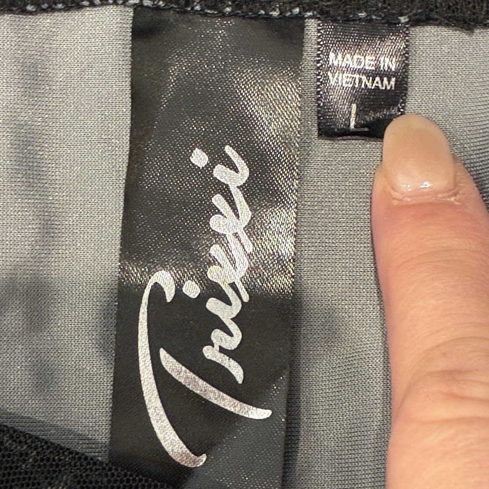 Trixxi Sleeveless Fit & Flare Velvet‎ Burnout Dress Sz L Gray Witchy Goth Fairy - Picture 7 of 12
